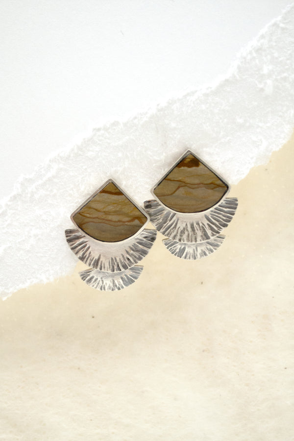 carmela earrings : landscape jasper : small