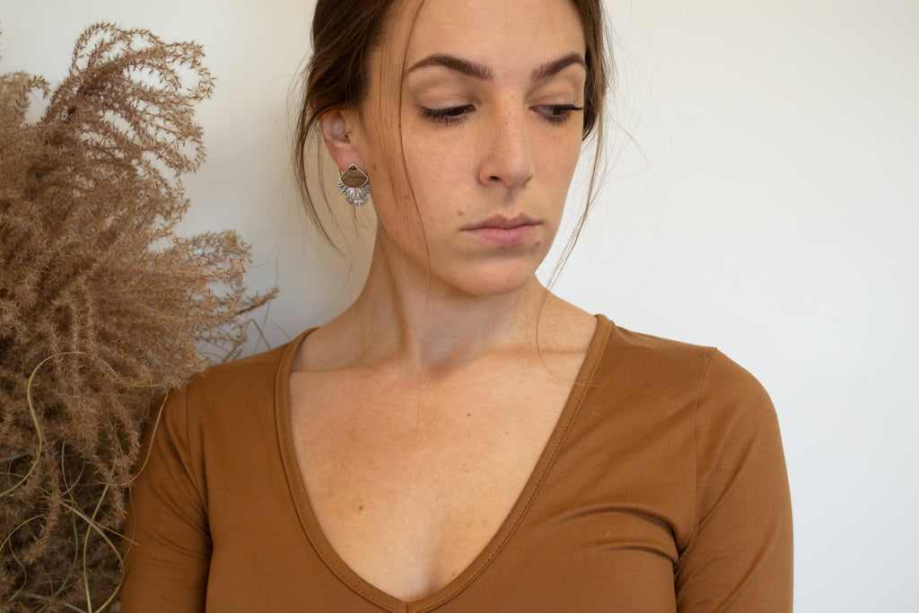 carmela earrings : landscape jasper : small
