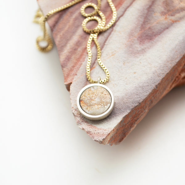 lunar necklace : crazy lace agate