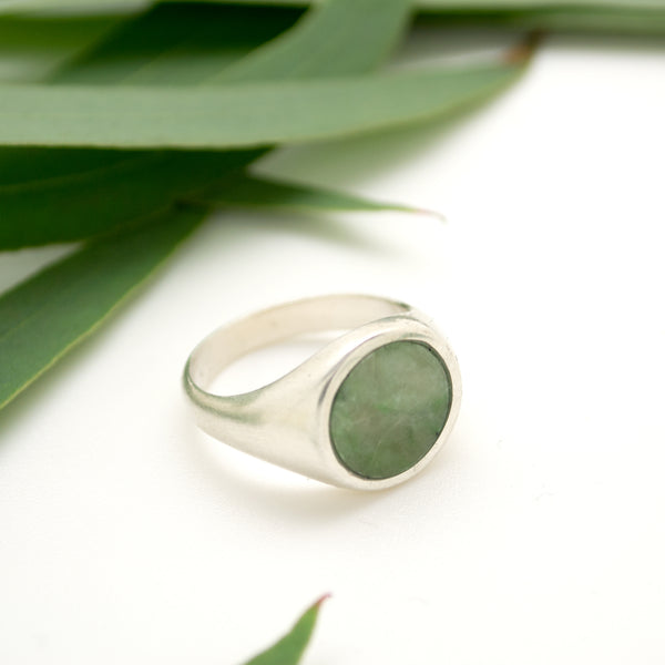 lunar ring : california jade : sz 7