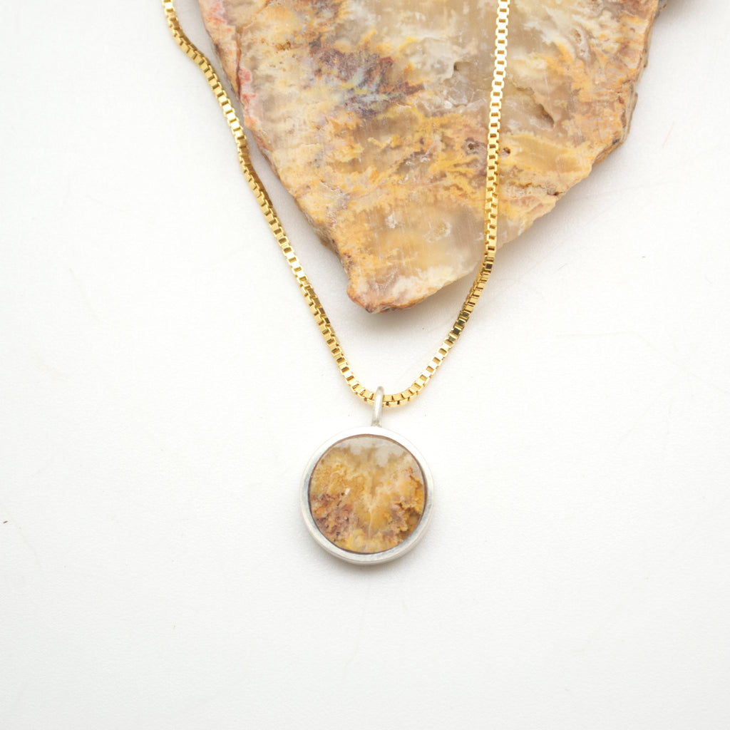 lunar necklace : plume agate